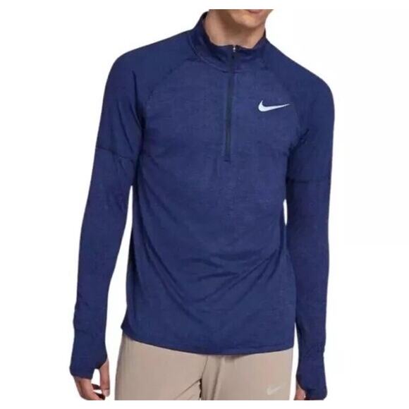Nike Element Running Pullover Mens XXL Dri-Fit Blue Reflective Long Sleeve - Picture 6 of 14